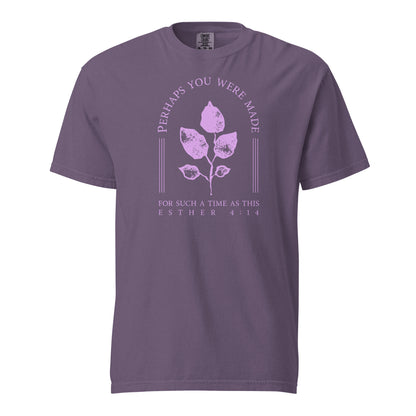 Grape For Such A Time As This Esther 4:14 Christian graphic tee with botanical design