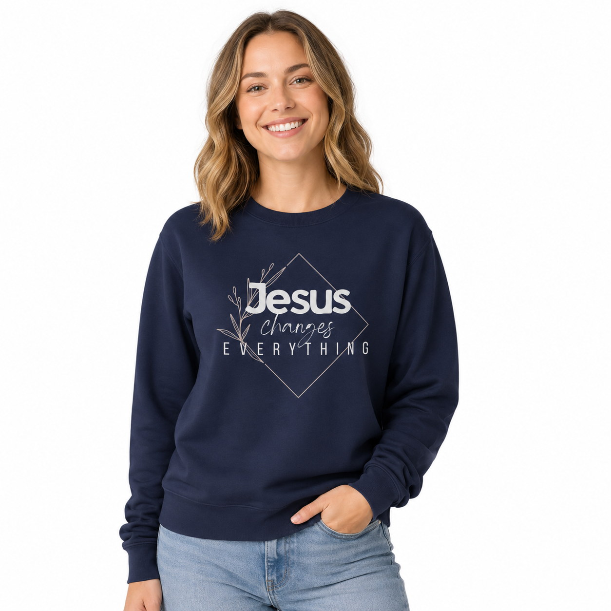 Jesus Changes Everything Women’s Christian Graphic Sweatshirt | Known Society Faithful Apparel