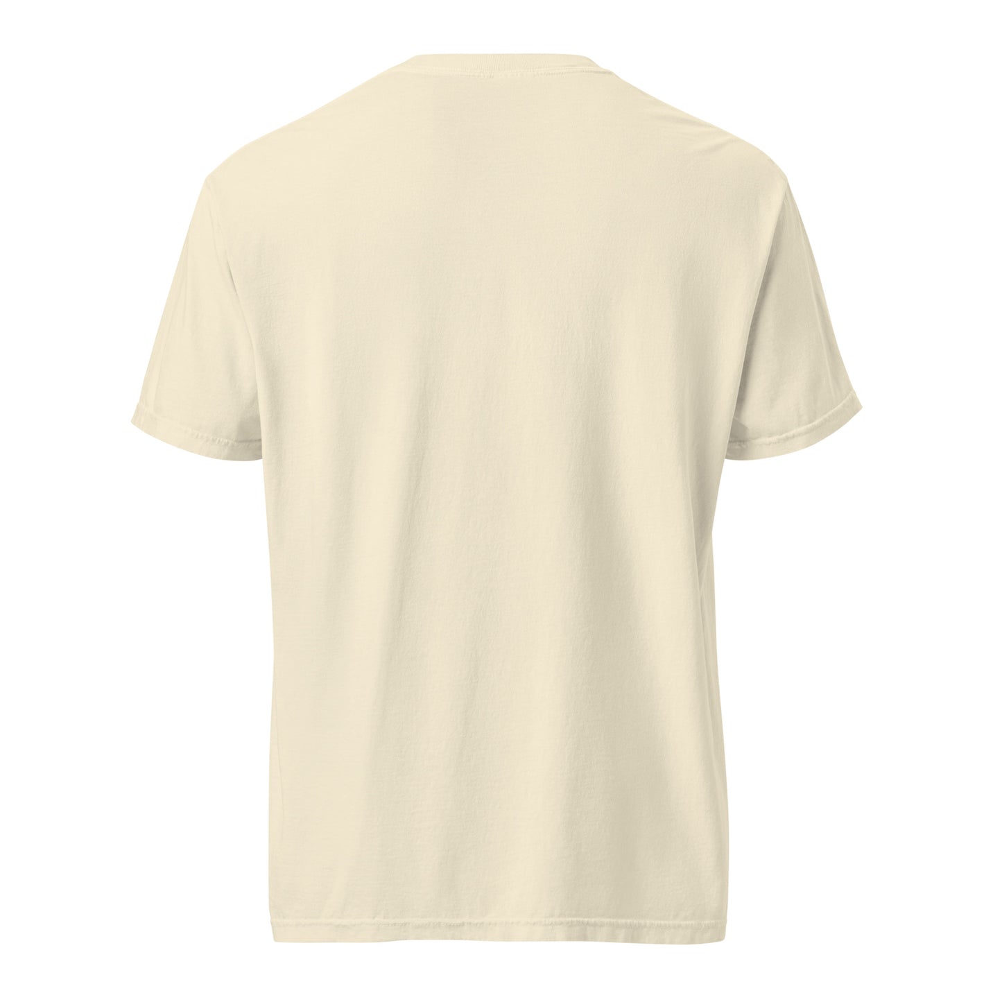 Back view of plain ivory garment-dyed Hope Has a Name Christian T-shirt