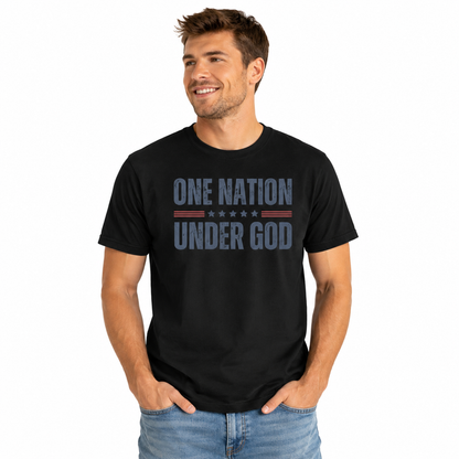 One Nation Under God Men's Patriotic T-Shirt | Christian Americana Graphic Tee